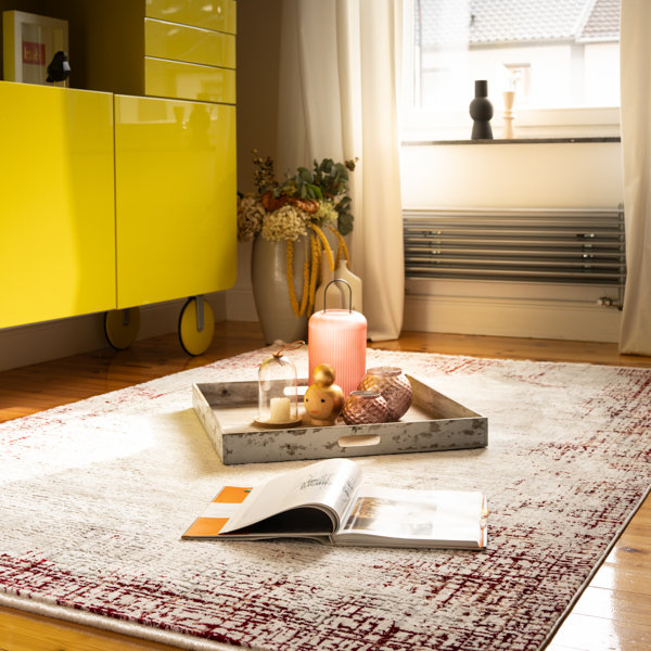 Aneke Uni Area Rug, Rectangular 200 x 290cm, Red