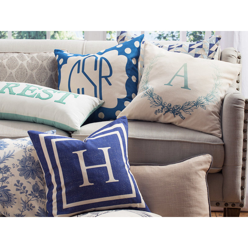 Housse de coussin en coton carré laurel, 16 po x 1 po
