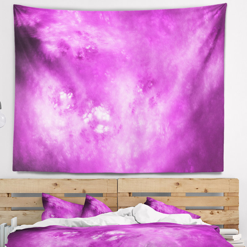Ciel abstrait mauve vif avec étoiles tapisserie, H 50 po x l 60 po