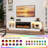80" Tv Stand With 36" Inch Electric Fireplace Up To 90" Tvs, Led Light Entertainment Center With Two Large-capacity Glass Cabinets-1291374274