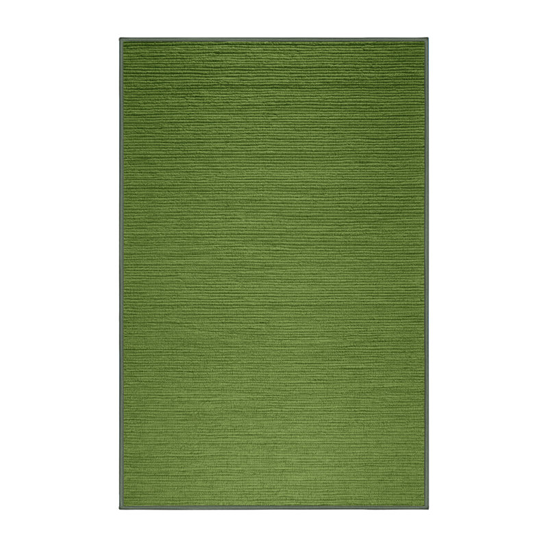 Machine Washable Solid Green Area Rug, Rectangle 2' x 3'