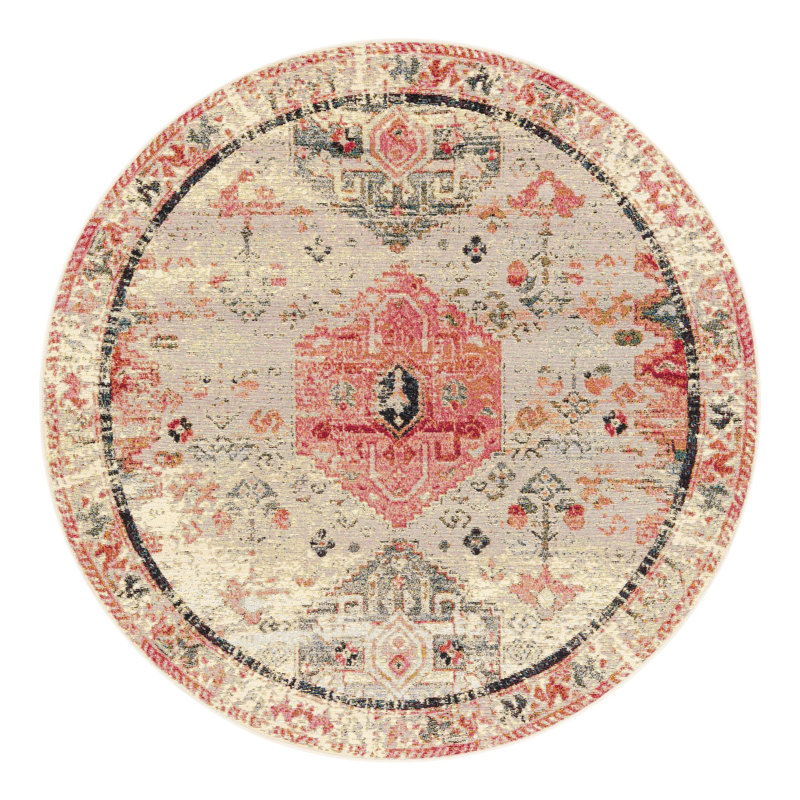 Tapis d'extérieur rectangulaire traditionnel 5 pi 1 po x 8 pi, Rond 3 pi 1 po