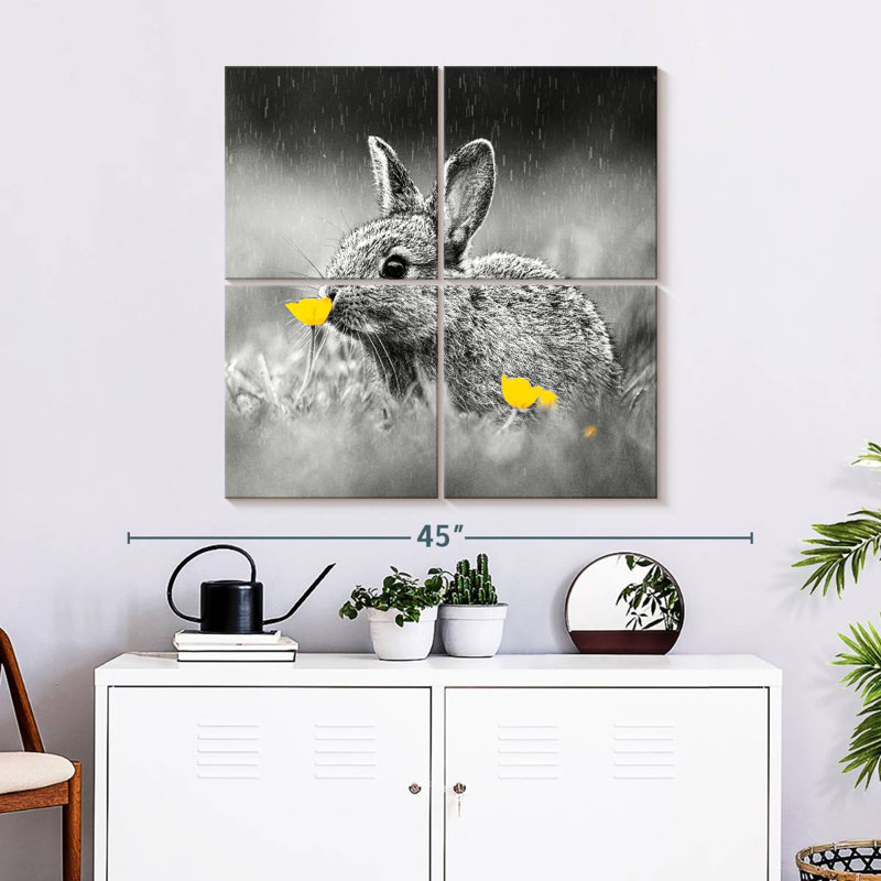 Brampt Bunny Sniffing Flower Pop, 32" H x 32" W