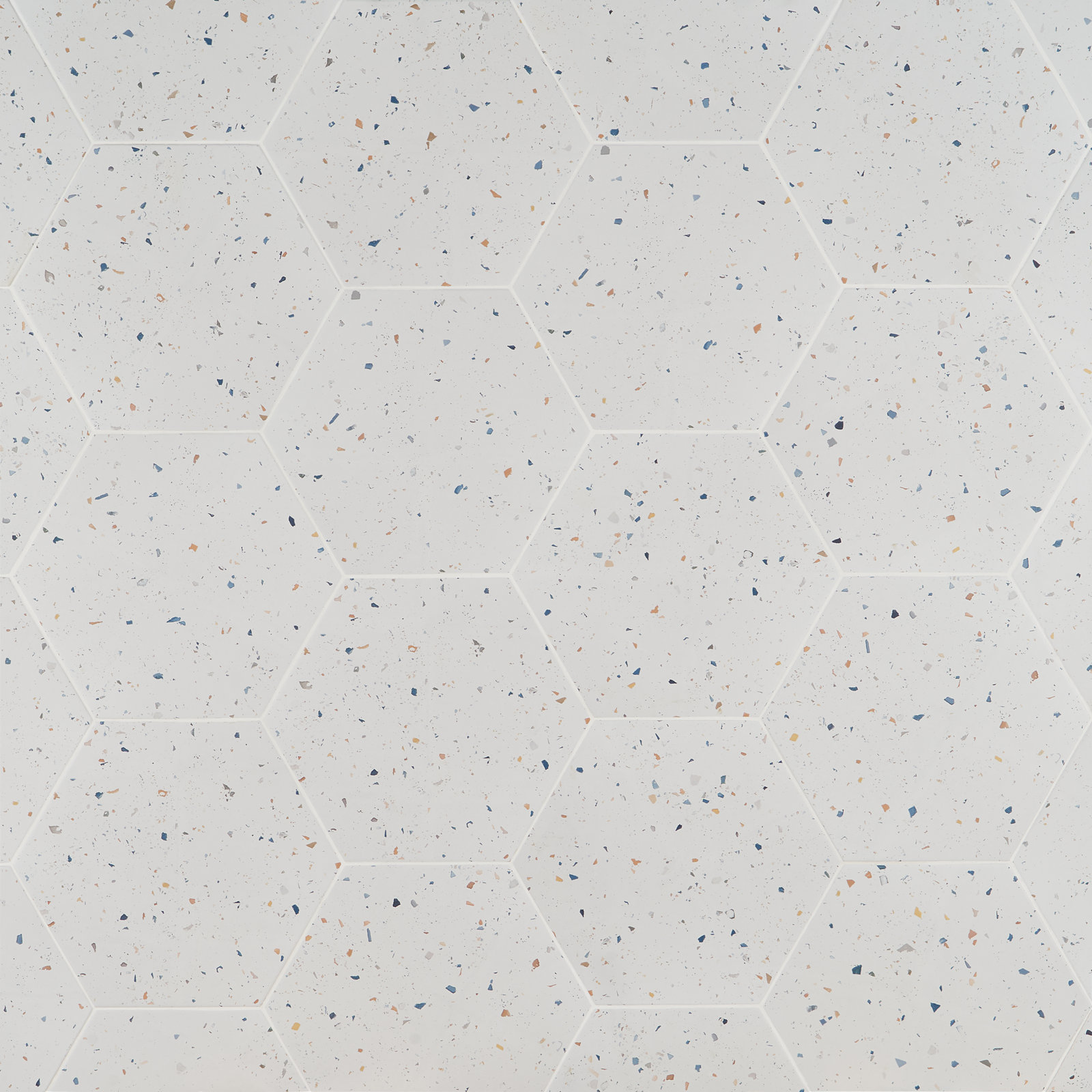 Firenze 13" x 15" Porcelain Tile, White Confetti