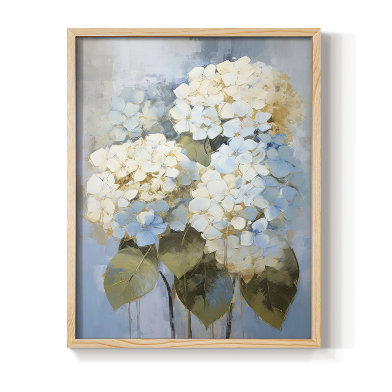 Reproduction encadrée FLORAL Series CIV - bois massif, H 15 po x l 12 po