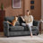 Compact Floral Arm Chenille Loveseat Small Space 2 Seater Sofa for Apartment Bedroom-1384123530