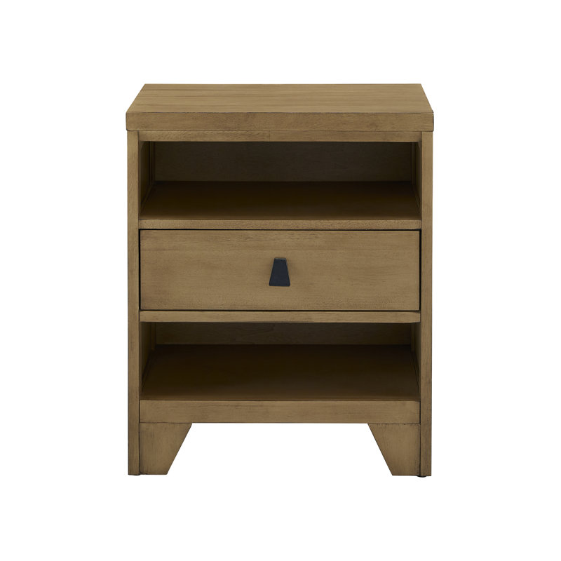 Hayden Blonde and Light Gold Transitional Nightstand with Drawer