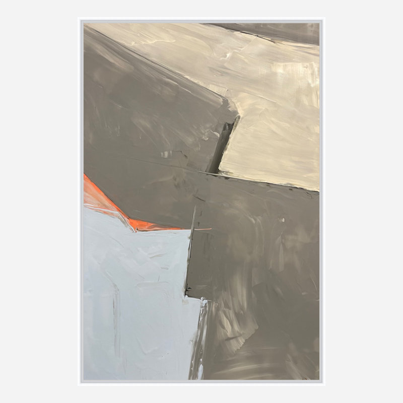 " Geo II " by John Beard, White Framed, 40" H x 30" W x 1" D