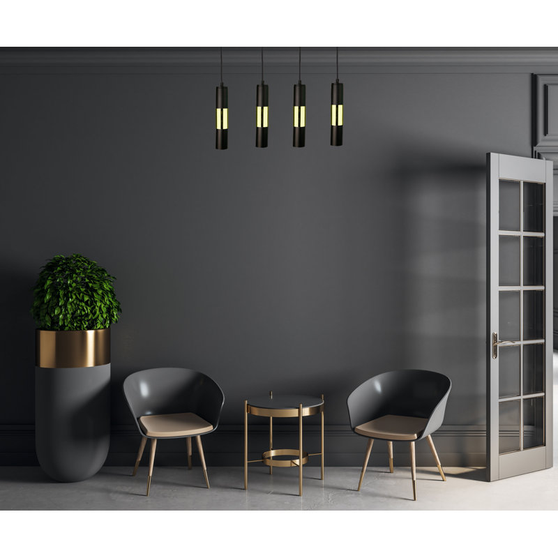 Carron 4 - Light Kitchen Island Pendant,  Black/Gold, No