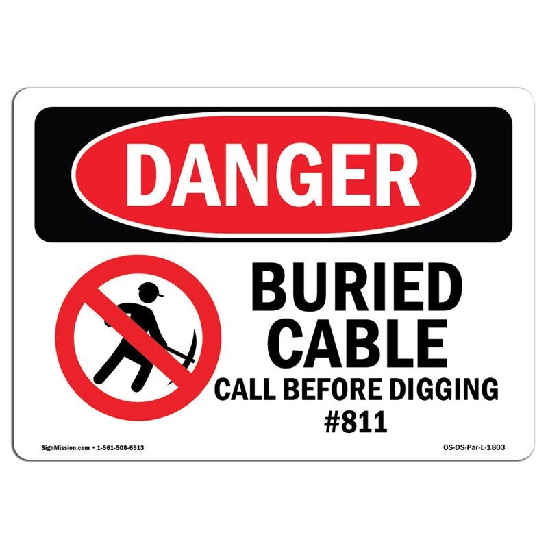 Danger Sign, 18" H x 24" W x 0.1" D