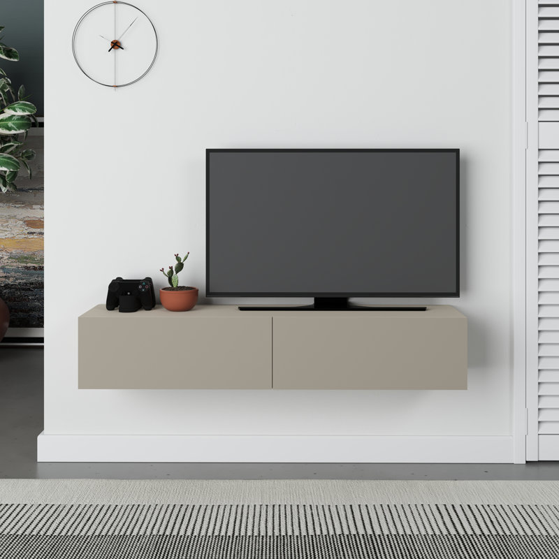 Bowning Wall-Mounted TV Stand for TVs Up to 42 Inches Stylish and Functional Entertainment Unit, Sandstone/Sandstone