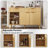 Modern Fluted Sideboard Buffet Cabinet With Drawers, Doors, And Adjustable Shelves For Kitchen And Living Room, Oak | Gift Idea