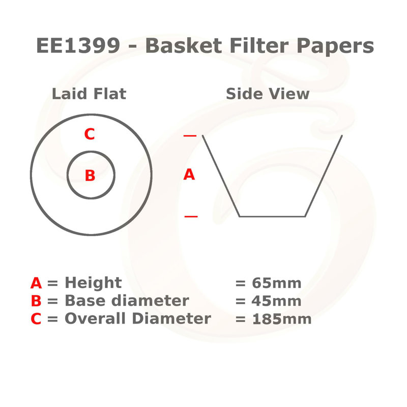 500 Size 45/185 White Basket Coffee Filters