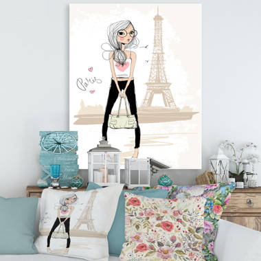 Paris Throw Pillow Eiffel Tower Girl Bedroom Decor Pillow Pillow