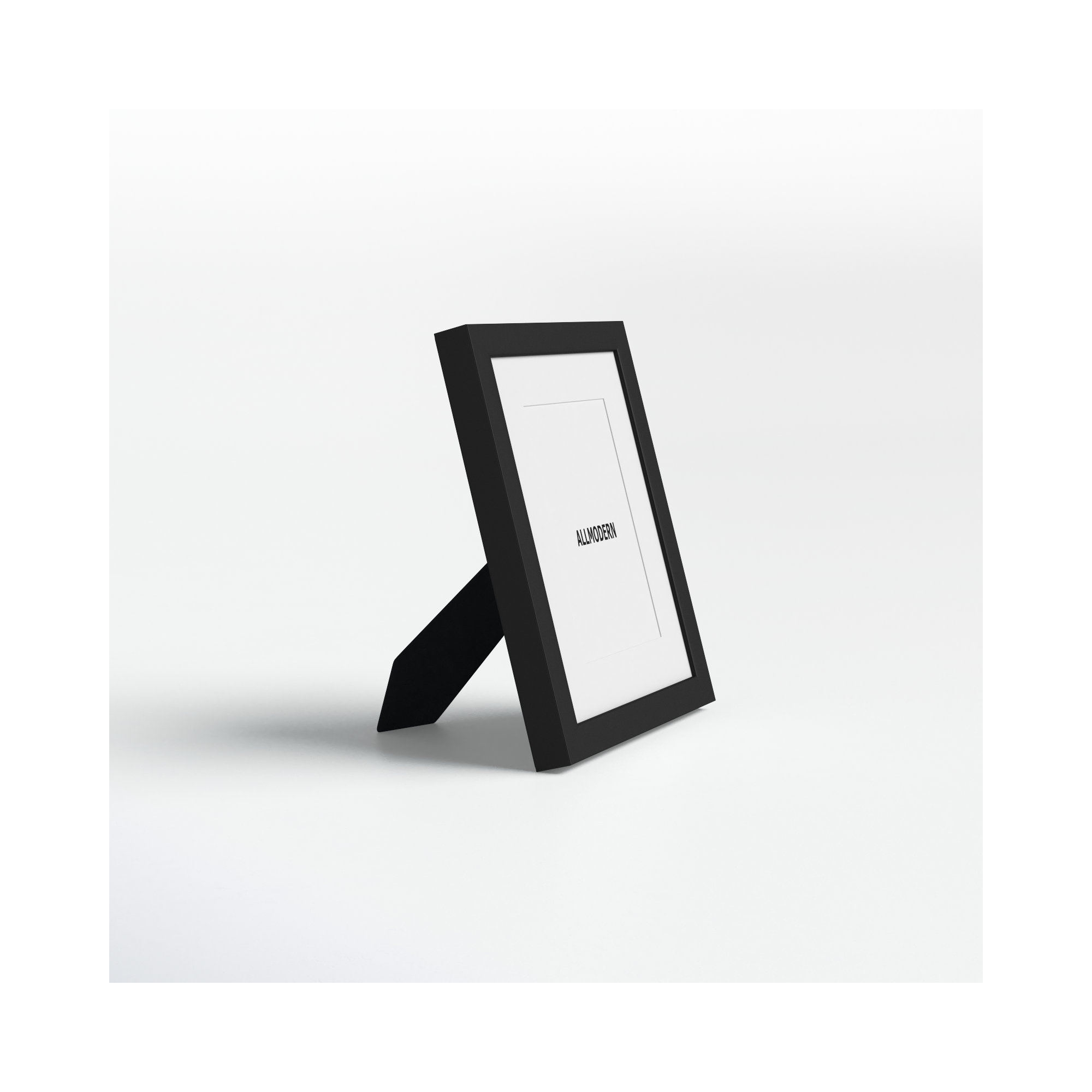Capullo Wood Matte Picture Frame with Mat, 5" x 7", Black