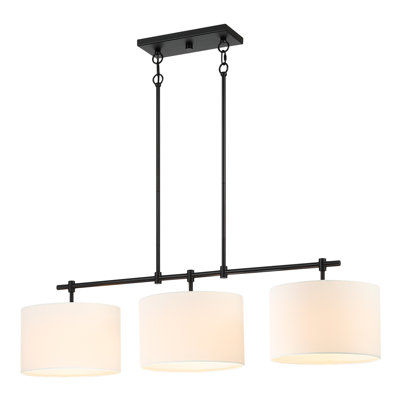 Lustre à 3 lumières pour îlot de cuisine à intensité variable de 41 po