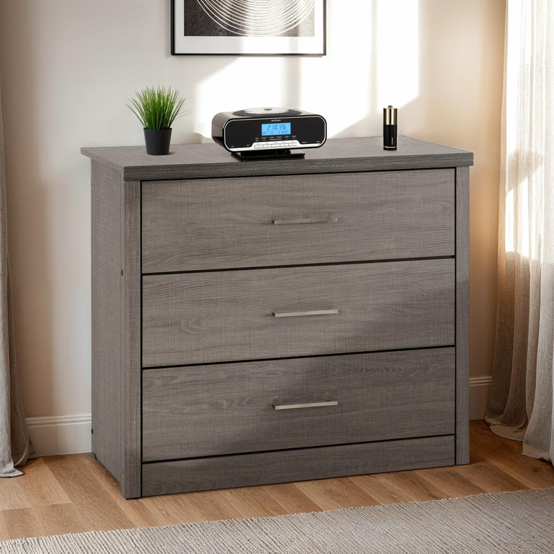Arka 3 Drawer Chest, Black