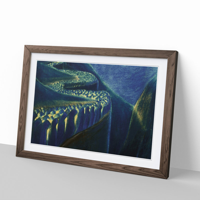 The March by Mikalojus Konstantinas - Picture Frame Painting, 27cm H x 36cm W x 2cm D, Walnut Framed