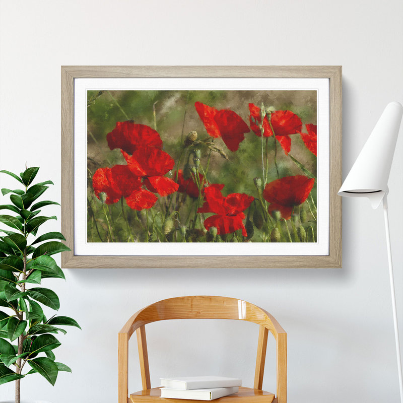 Field of Poppies Vol.7 - Framed Print, Oak Framed, 27cm H x 36cm W x 2cm D