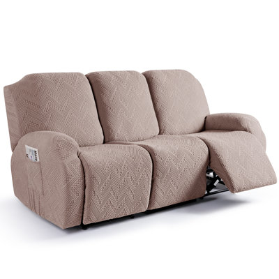 Harriet Stretch 3 Pieces Recliner Sofa Covers Box Cushion Sofa Slipcover with Pockets