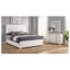 Ensemble de chambre à coucher Josephine White Queen 3 pièces avec tête de lit DEL, commode et miroir