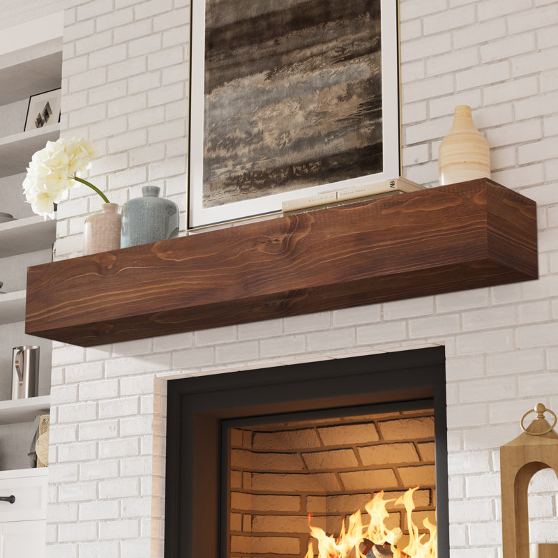Fireplace Mantel, Brown Wood, 60"