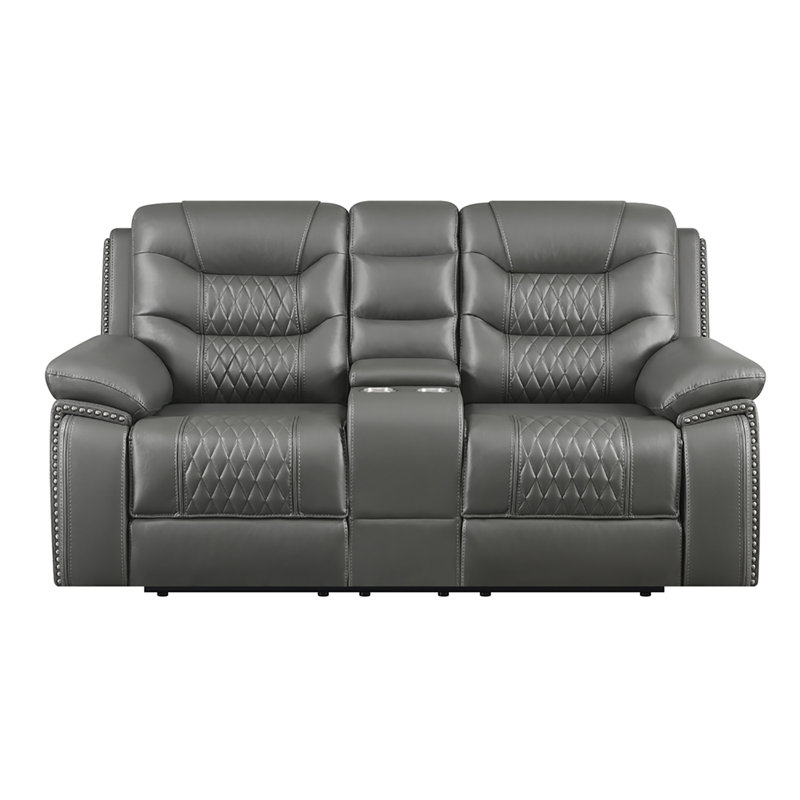 Causeuse inclinable électrique Dekwon, Électrique, Similicuir gris anthracite