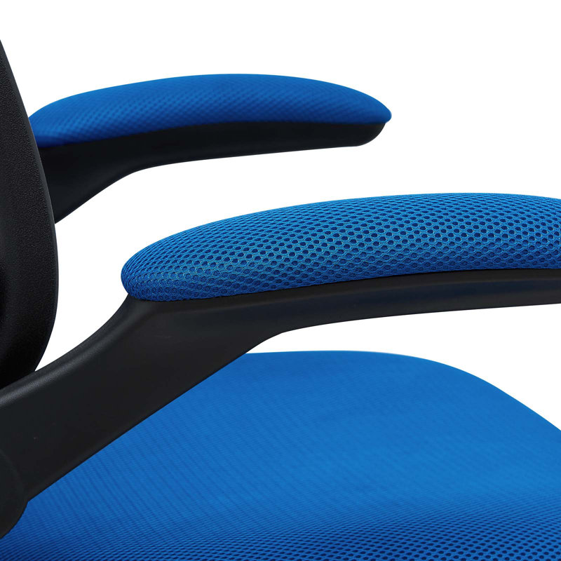 Modway Veer Drafting Chair - Reception Desk Chair - Flip-Up Arm Drafting Chair, Blue