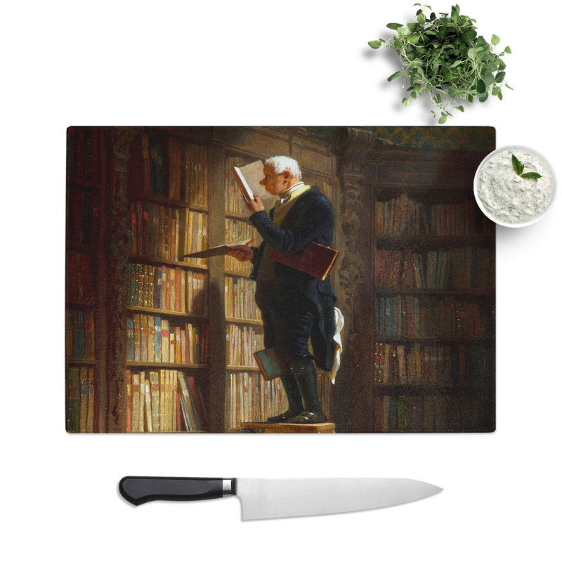Bookworm by Carl Spitzweg Chopping Board, 0.4cm H x 28.5cm W x 39cm L