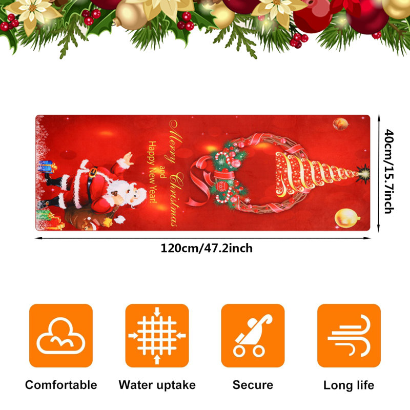 Tapis de cuisine antidérapant Jeneal, Rectangle 3 pi 11 po x 1 pi 4 po