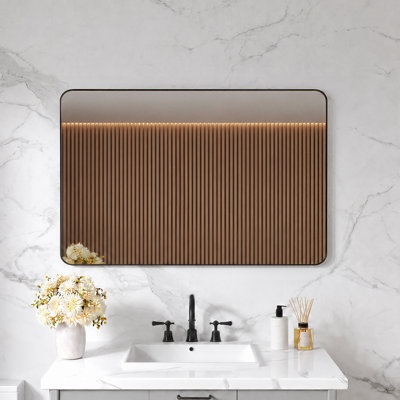40" W x 30" H LED Bathroom Mirror – Anti-Fog, Dimmable Light, Touch Sensor, Horizontal/Vertical Wall Mount