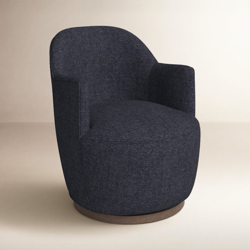 Aurora 26" Wide Swivel Armchair, Thames Slate Boucle