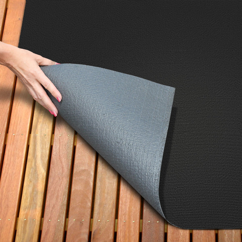 Indoor/Outdoor Carpet With Rubber Marine Backing - Black Carpet Flooring, Runner 6' x 20'