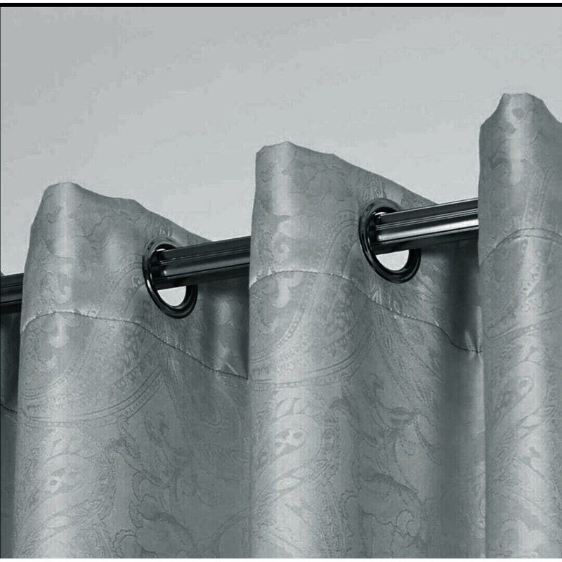 Semi Sheer Curtain Pair, Silver, 117 W x 137 D cm