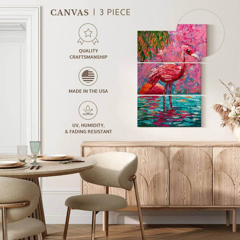 Brampt Abstract Flamingo, 50" H x 32" W