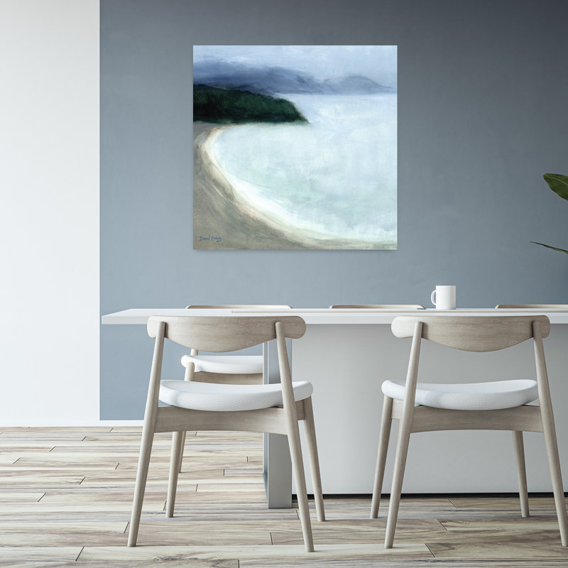 Art contemporain contemporain, oiseau contemporain, paysage de plage, H 32 po x l 32 po