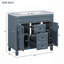Meuble-lavabo de 36 po avec lavabo supérieur, armoire-miroir, armoire de rangement moderne avec 2 portes à fermeture douce, meuble-lavabo simple