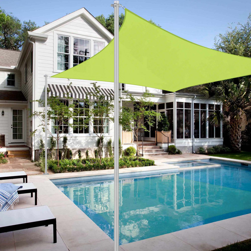 Apple Green 13'x19' Rectangle Sun Shade Sail with 10ft Poles