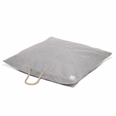  Dog Bed, Gray Waxed Cotton Canvas–Medium