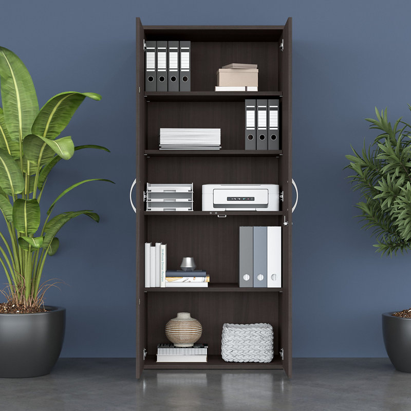 Studio C 28.5'' Wide 5 - Shelf Storage Cabinet, Storm Grey
