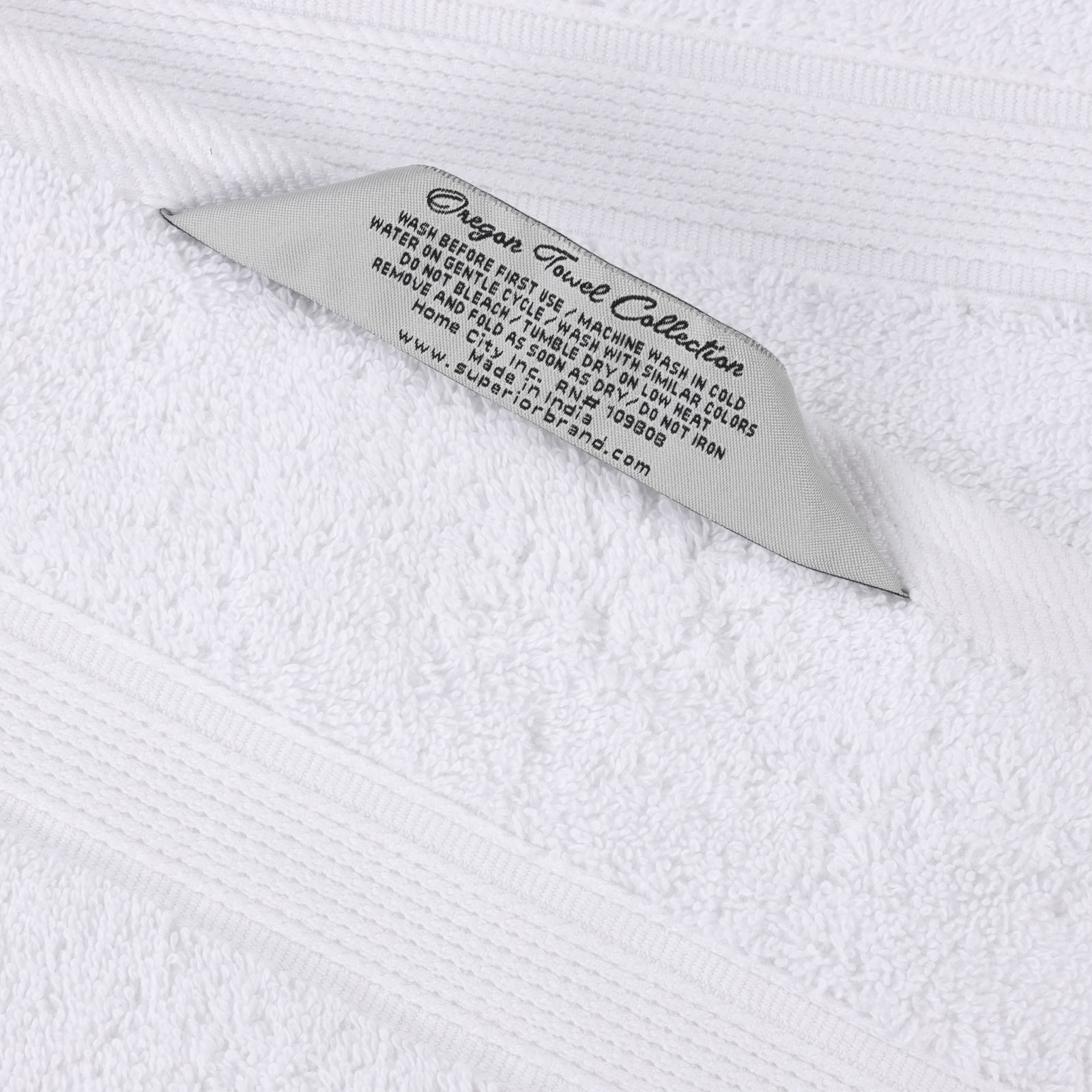 Organic Cotton Towel Set, White, 12 Piece Set
