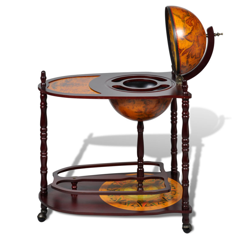 Solid Wood Floor Wine Bottle Rack in Brown