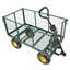 Chariot de jardin robuste avec clôture surélevée et poignée amovible pour une utilisation polyvalente et un transport facile