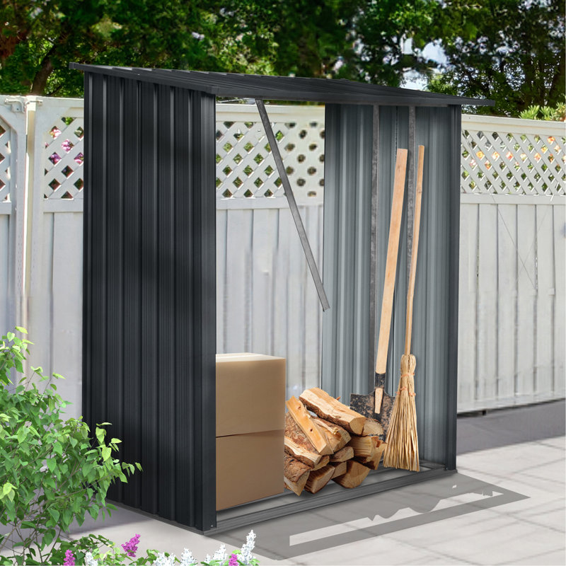 Spacious Outdoor Firewood Rack For Efficient Wood Storage And Protection, 64.25" H x 35.25" W x 60.75" D