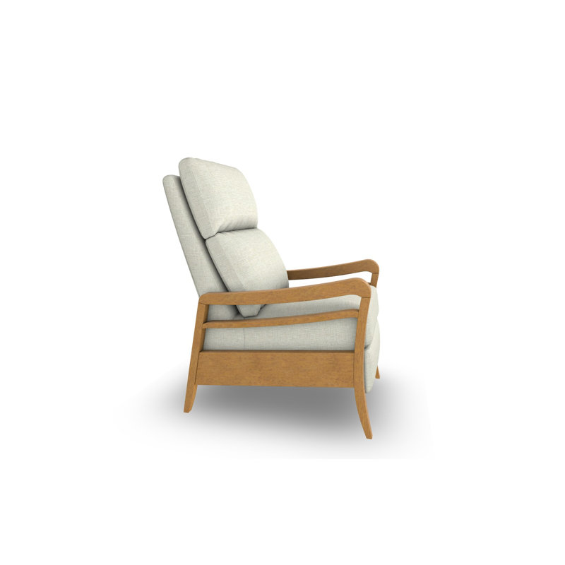 Modern High Leg Recliner, Ivory-23693, Honey Birch