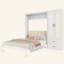 Lit escamotable avec armoire de rangement et tiroirs, tête de lit tapissier Murphy-133671877