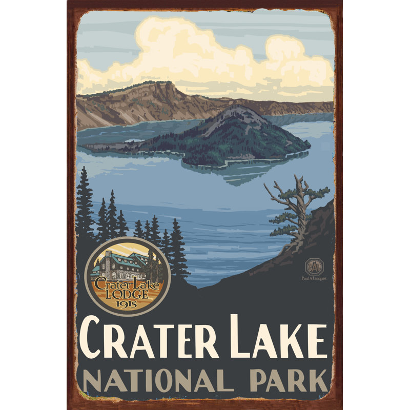«Art of Place - Crater Lake National Park», reproduction d'art en métal - par Paul A. Lanquist