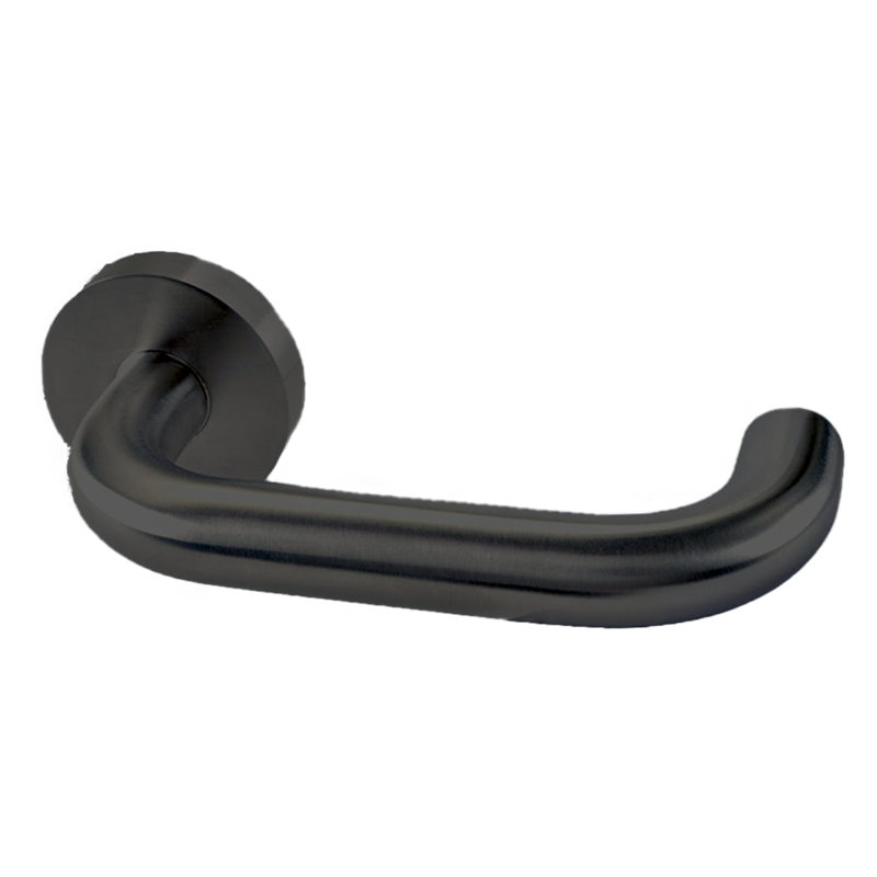 Ensemble Alpine Lever 01 avec rose rond, 2,375 po, Noir satiné, Passage (couloir et garde-robe)
