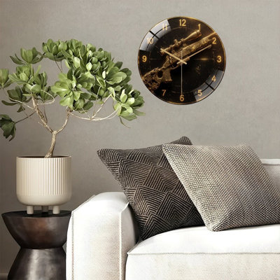 Horloge murale dorée 12 po