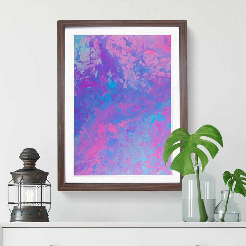 Glorious Abstract - Single Picture Frame Painting, 64cm H x 46cm W x 2cm D, Walnut